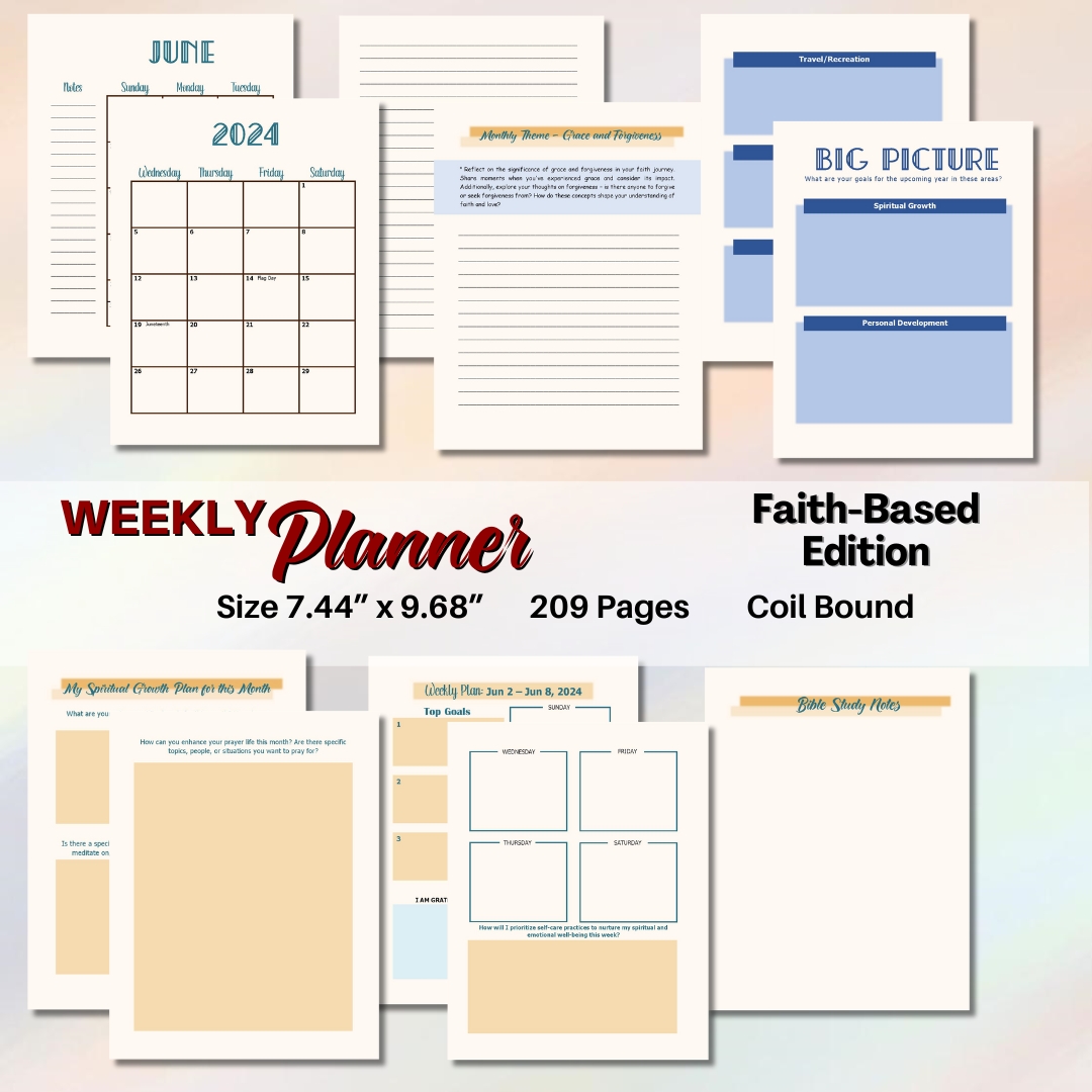 Weekly Planner 2024 FaithBased Edition My Small Business Library